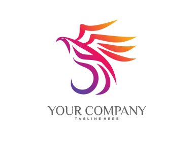 soyut kuş logo tasarım şablonu beyaz arkaplan