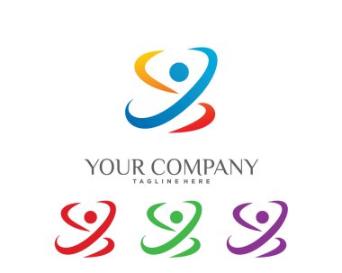 soyut insanlar logo tasarım şablonu beyaz arkaplan