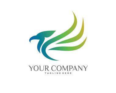 soyut kartal logo tasarım şablonu beyaz arkaplan