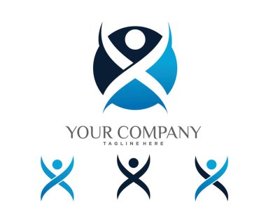 soyut insanlar logo tasarım şablonu beyaz arkaplan