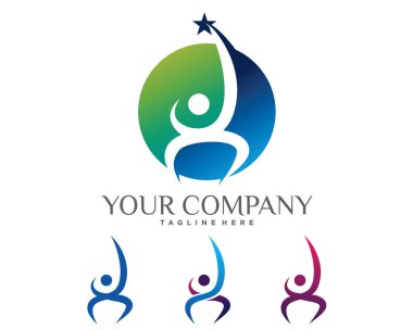 soyut insanlar logo tasarım şablonu beyaz arkaplan