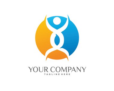 soyut insanlar logo tasarım şablonu beyaz arkaplan