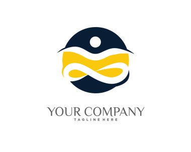 Soyut yoga insanları logo tasarım şablonu beyaz arkaplan