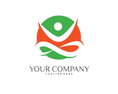 Soyut yoga insanları logo tasarım şablonu beyaz arkaplan