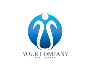 soyut insanlar logo tasarım şablonu beyaz arkaplan