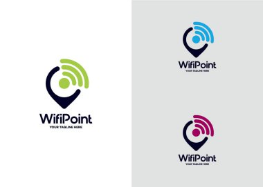 kablosuz nokta logo tasarım şablonu beyaz arkaplan
