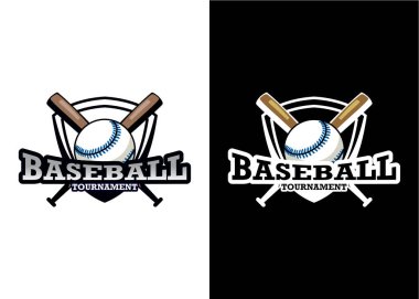 Beyzbol logo tasarım şablonu beyaz arkaplan