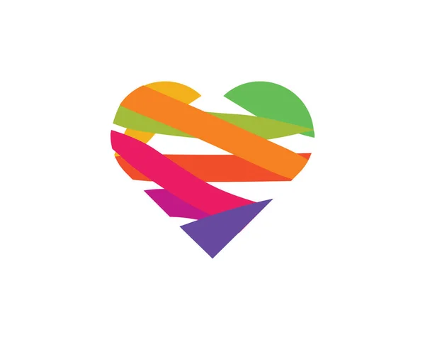 Kolorowy Wzór Logo Miłości Białym Tłem — Wektor stockowy
