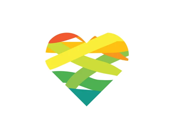 Kolorowy Wzór Logo Miłości Białym Tłem — Wektor stockowy