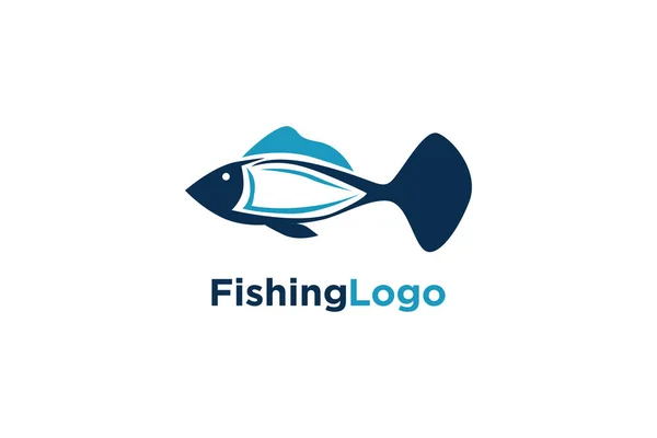 Diseño Del Logotipo Pesca Plantilla Con Fondo Blanco — Vector de stock