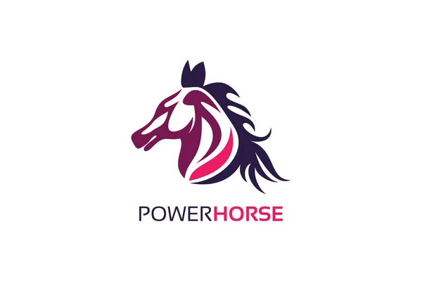 Power Horse Logo Design Template White Background — Stock Vector