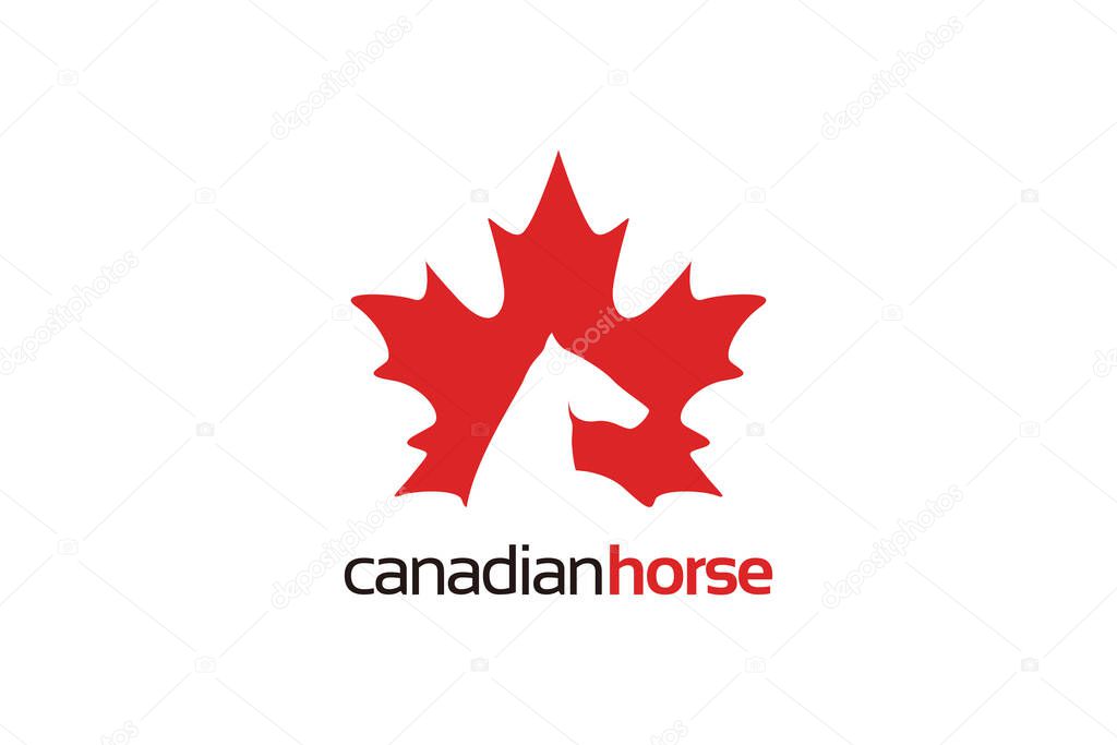 Canadian horse logo design template with white background