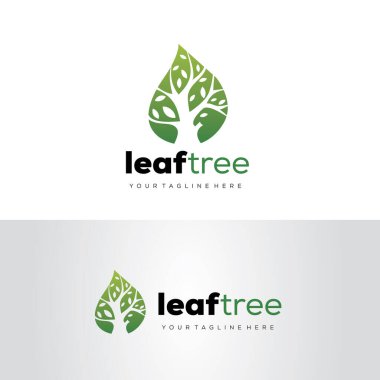 Yaprak Ağacı Logosu Şablon Tasarım Vektörü, Amblem, Tasarım Konsepti, Yaratıcı Sembol, Simge Simgesi, Simge