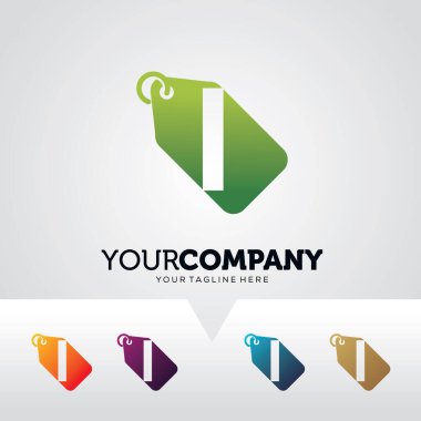 Harf I Fiyat Etiketi Logo Şablonu Tasarım Vektörü, Amblem, Tasarım Konsepti, Yaratıcı Sembol, Simge