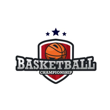 Basketbol Logosu Şablon Tasarım Vektörü, Amblem, Tasarım Konsepti, Yaratıcı Sembol, Simge Simgesi, Simge