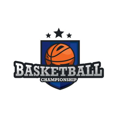 Basketbol Logosu Şablon Tasarım Vektörü, Amblem, Tasarım Konsepti, Yaratıcı Sembol, Simge Simgesi, Simge