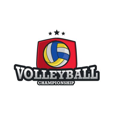 Voleybol Logosu Şablon Tasarım Vektörü, Amblem, Tasarım Konsepti, Yaratıcı Sembol, Simge Simgesi, Simge