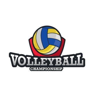 Voleybol Logosu Şablon Tasarım Vektörü, Amblem, Tasarım Konsepti, Yaratıcı Sembol, Simge Simgesi, Simge