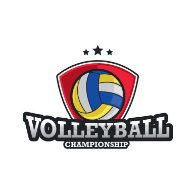 Voleybol Logosu Şablon Tasarım Vektörü, Amblem, Tasarım Konsepti, Yaratıcı Sembol, Simge Simgesi, Simge