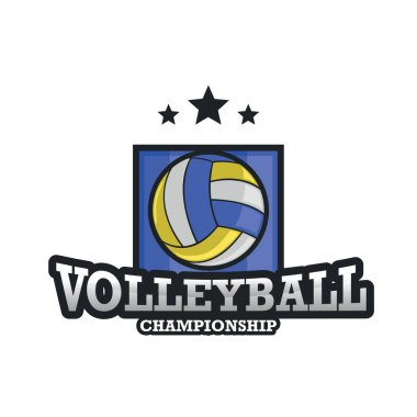 Voleybol Logosu Şablon Tasarım Vektörü, Amblem, Tasarım Konsepti, Yaratıcı Sembol, Simge Simgesi, Simge