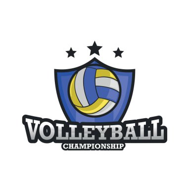 Voleybol Logosu Şablon Tasarım Vektörü, Amblem, Tasarım Konsepti, Yaratıcı Sembol, Simge Simgesi, Simge
