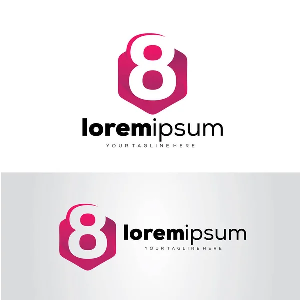 Number Logo Template Design Vector Emblem Design Concept Creative Symbol — стоковий вектор