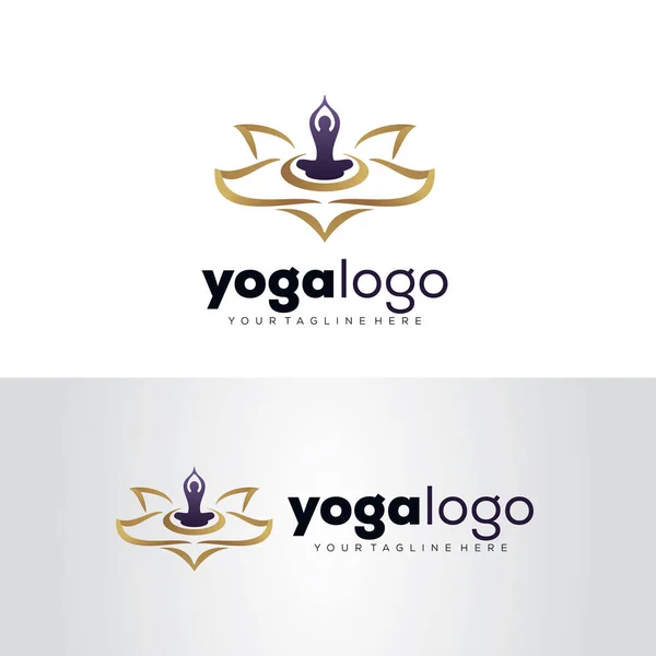 Yoga Logo Logo Template Design Vector Emblem Design Concept Creative — стоковий вектор