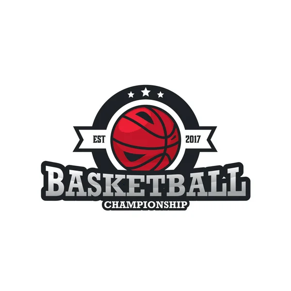 Basketball Logo Template Design Vector Emblema Conceito Design Símbolo Criativo — Vetor de Stock