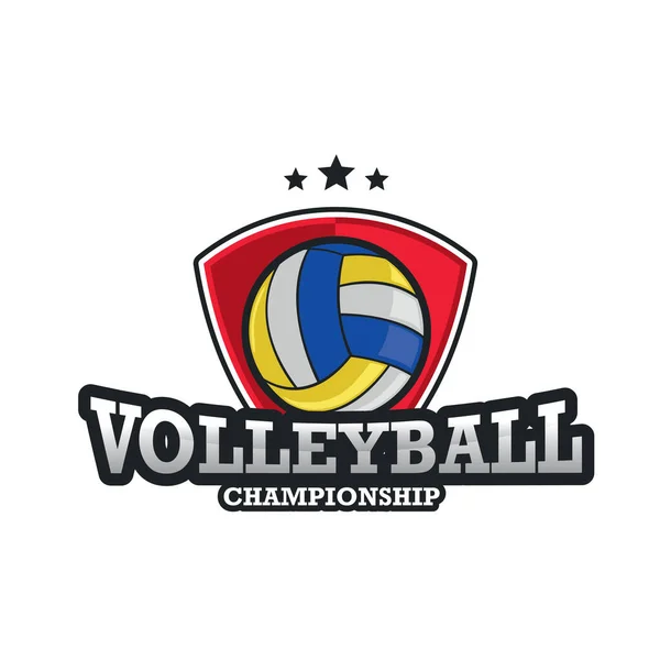 Voleibol Logo Template Design Vetor Emblema Conceito Design Símbolo Criativo — Vetor de Stock