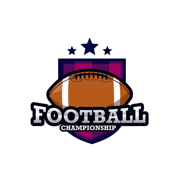 Football Logo Template Design Vector Emblem Design Concept Creative Symbol — 스톡 벡터