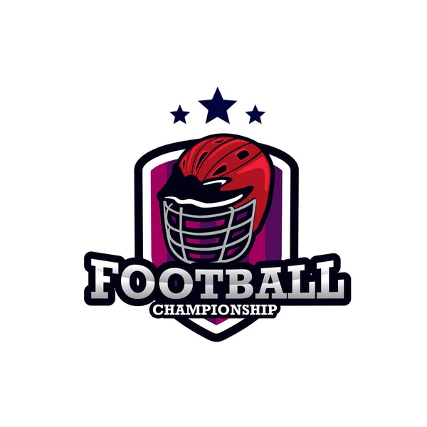 Football Logo Template Design Vector Emblem Design Concept Creative Symbol — 스톡 벡터