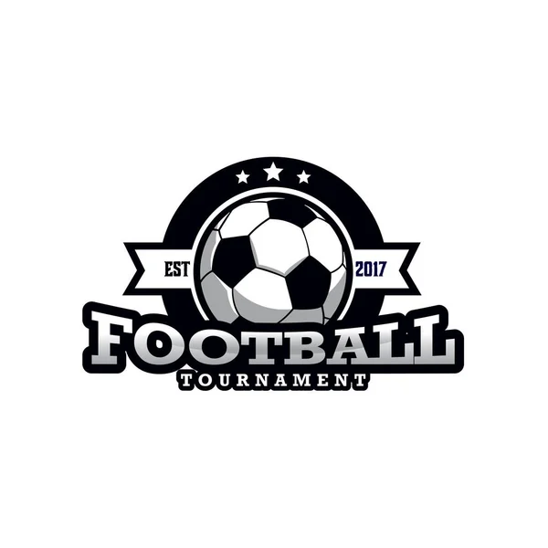 Design Modelo Logotipo Futebol Vetor Emblema Conceito Design Símbolo Criativo — Vetor de Stock