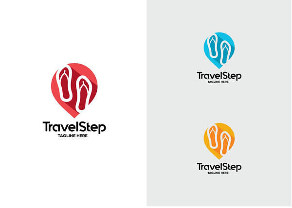 Travel Step Logo Template Design Vector, Emblem, Design Concept, Creative Symbol, Icon