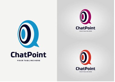 Sohbet Noktası Logo Şablon Tasarım Vektörü, Amblem, Tasarım Konsepti, Yaratıcı Sembol, Simge Simgesi, Simge