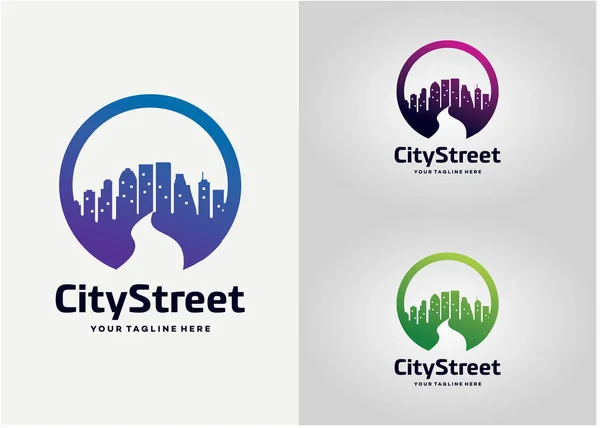 City Street Logo Template Design Vector Embleem Ontwerp Concept Creatief — Stockvector