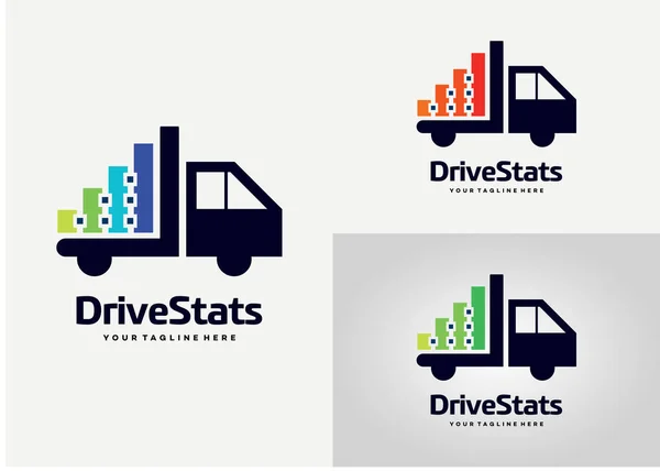 Driver Stats Logo Template Design Vektor Emblem Designkonzept Kreatives Symbol — Stockvektor