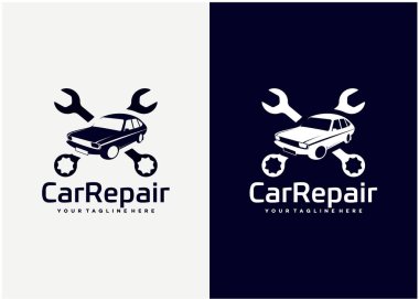 Araba Tamir Logosu Şablonu Tasarım Vektörü, Amblem, Tasarım Konsepti, Yaratıcı Sembol, Simge Simgesi, Simge