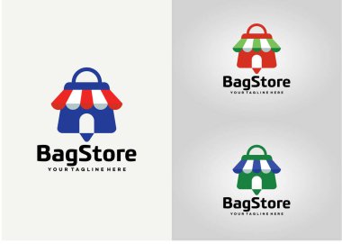 Çanta Mağazası Logo Şablon Tasarım Vektörü, Amblem, Tasarım Konsepti, Yaratıcı Sembol, Simge Simgesi, Simge