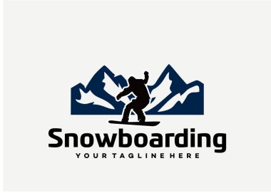 Snowboard Logo Şablon Tasarım Vektörü, Amblem, Tasarım Konsepti, Yaratıcı Sembol, Simge Simgesi, Simge