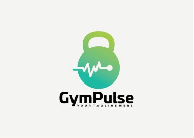 Jimnastik Nabzı Logo Şablonu Tasarım Vektörü, Amblem, Tasarım Konsepti, Yaratıcı Sembol, Simge Simgesi, Simge
