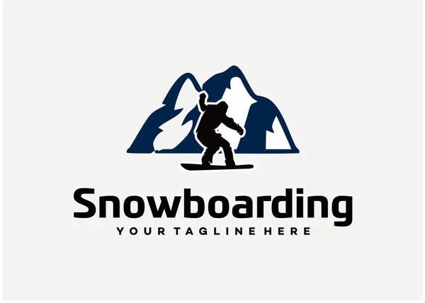 Snowboarden Logo Template Design Vector Embleem Design Concept Creatief Symbool — Stockvector