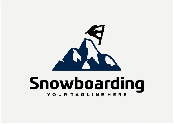 Snowboarden Logo Template Design Vector Embleem Design Concept Creatief Symbool — Stockvector