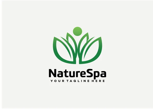 Doğa Spa Logosu Tasarım Vektörü Amblem Tasarım Konsepti Yaratıcı Sembol — Stok Vektör