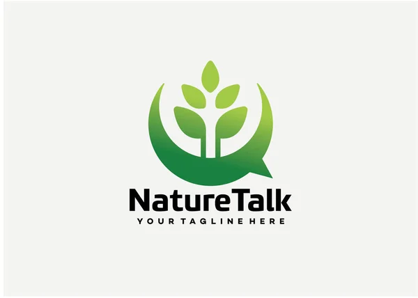 Doğa Sohbeti Logo Tasarım Vektörü Amblem Tasarım Konsepti Yaratıcı Sembol — Stok Vektör