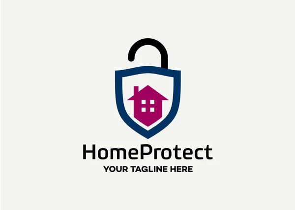 Home Protect Logo Template Design Vector Emblem Design Concept Creative — Stock Vector