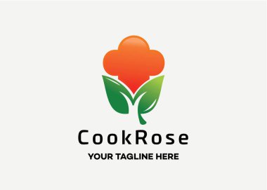 Cook Rose Logo Şablon Tasarım Vektörü, Amblem, Tasarım Konsepti, Yaratıcı Sembol, Simge