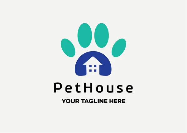 Pet House Logo Template Design Vettoriale Emblema Concetto Design Simbolo — Vettoriale Stock