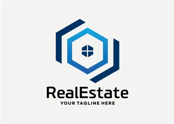 Real Estate Logo Template Design Vector Emblem Design Concept Creative — Stock Vector