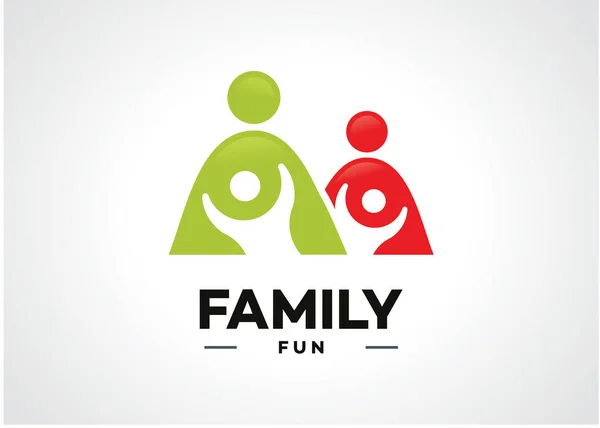 Family Fun Logo Template Design Vector Emblem Design Concept Creative — Stock Vector