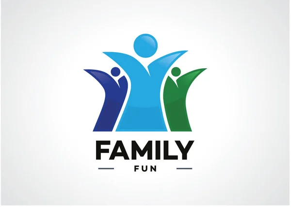 Family Fun Logo Template Design Vector Emblem Design Concept Creative — 스톡 벡터